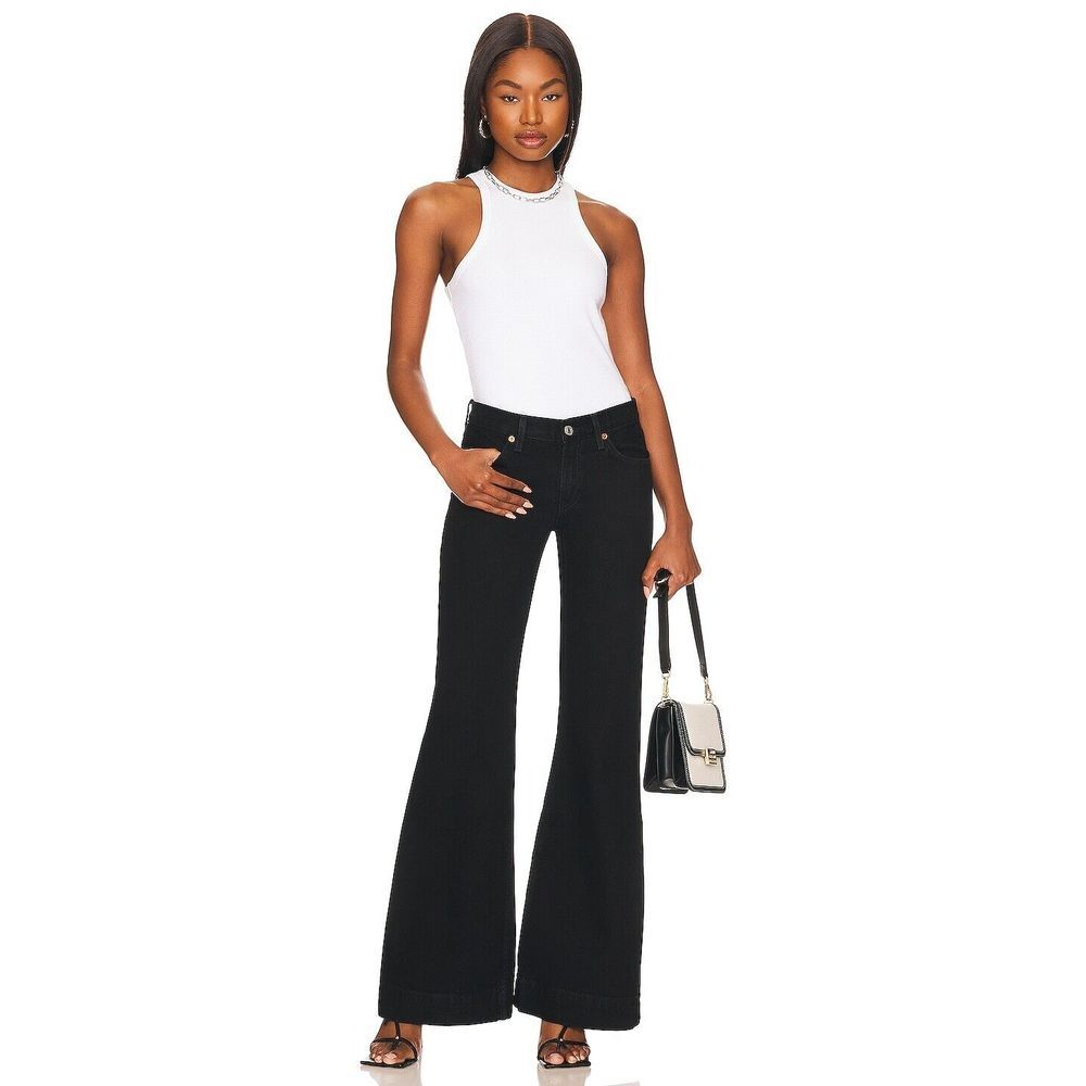 RE/DONE Women's Originals 70's Low Rise Bell Bottom in Black Size 27